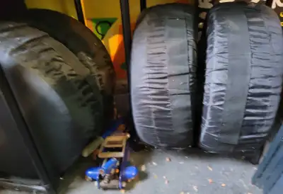 Used 4 winter tires on original Audi aluminum rims. Brand is Continental Winter contact. Tire size i...