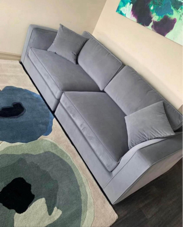 Brand New! Dusty Blue Velvet Sofa in Couches & Futons in Winnipeg - Image 2