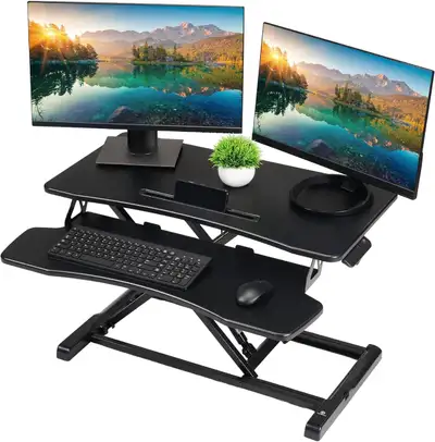 New 2 Tier Standing Desk Converter  37 Inches Wide, View more