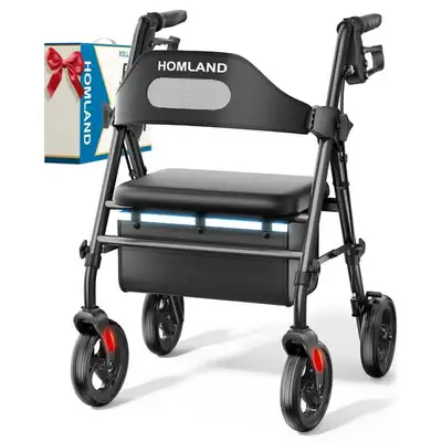 R2 Foldable Rolling Walker with Seat – HOMLAND, View more