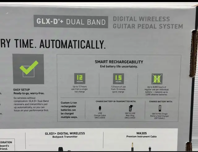 Shure GLXD16+ Dual Band Digital Wireless Guitar Pedal System  in Amps & Pedals in City of Toronto - Image 3
