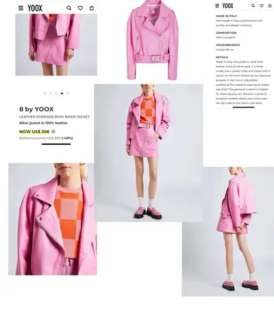 Brand new oversized pink leather Italian  jacket , View more