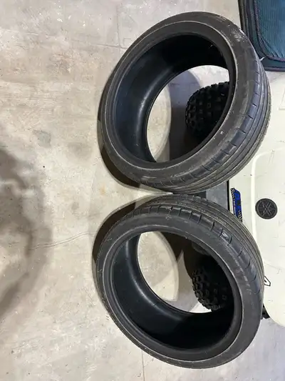 Two tires, very even wear