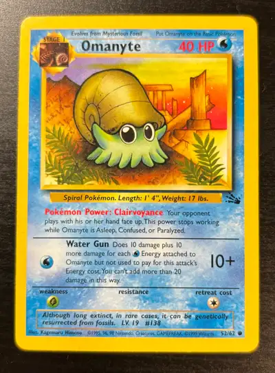 99 Pokemon Fossil Omanyte #52/62, View more