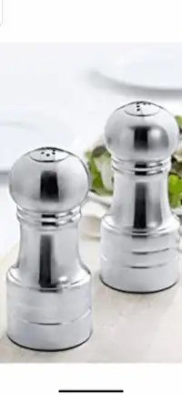 TRUDEAN  4-1/2" Stainless Steel Salt and Pepper Shaker Set ! 