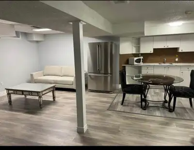 Large renovated bachelor basement apartment with separate entrance for one employee person only for...