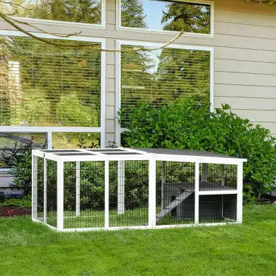 Rabbit Hutch Duck Cage with Large Run Wooden Small Animal Cage, View more