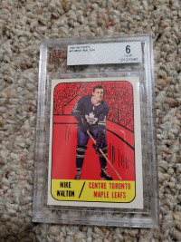 Graded 1967-68 Mike Walton hockey card. 