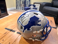 Billy sims signed replica Detroit loins helmets inscription roy