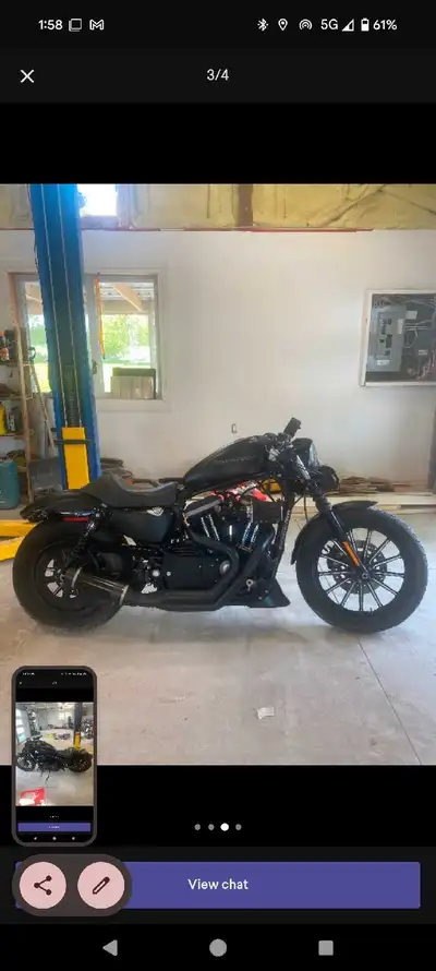 2009 883 iron . Lifted tank mew harley grips , screaming eagle air intake . Flipping license plate h...