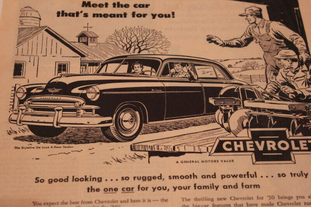 1950 Chevrolet Styleline DeLuxe 4-Door Sedan Original Ad in Arts & Collectibles in Calgary - Image 2