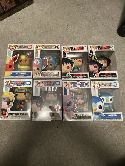 Assorted Funko Pops, $10 each never unboxed, all in NM/Mint condition Still available: Shinra, Flare...