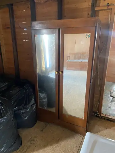 Vintage Clothes Hanging Armoire Cabinet, View more