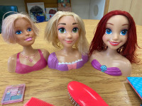 3 Barbie doll head hair stylist 