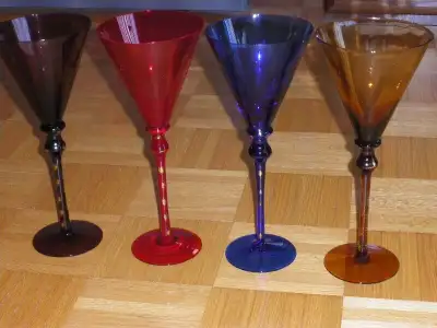 (4) Large 12 Inch Martini Glasses, View more
