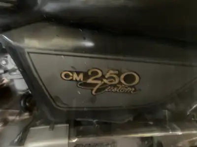82 Honda Cm 250 custom great shape. Runs drives great In decent shape. Lots of chrome More a collect...