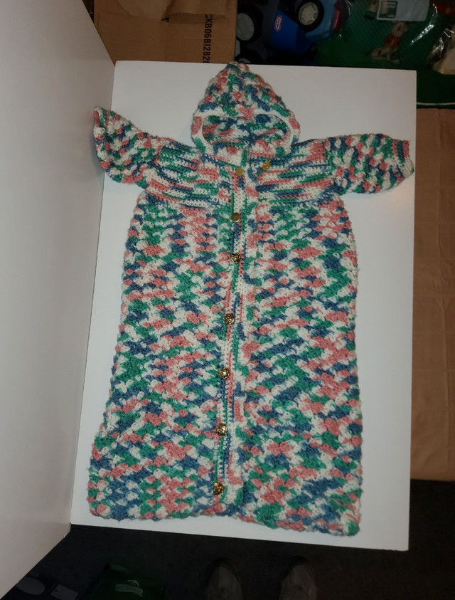 Baby Snowsuit Bunding Bag Size NB to 3 Months Handmade Knit in Clothing - 0-3 Months in Truro