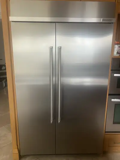 KitchenAid KBSN708MPS Side by Side Built In Refrigerator, 48 inc, View more