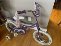 Giant brand bicycle with training wheels girls