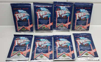 Lot of 8 Upper Deck Football cards 1991, View more
