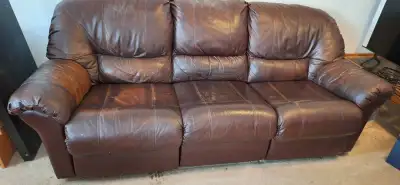 Used 3 seater leather couch for sale , View more