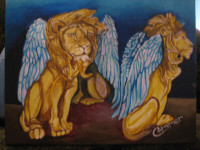 winged lion painting