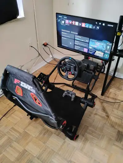 PS5 disc Sim racing Bundle - Monitor, stands, chair, controls, View more