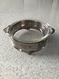 Vintage Silver Plated Casserole Stand with Pyrex Dish 