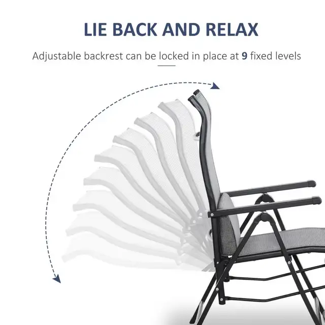 Zero Gravity Chair, Folding Recliner, Patio Lounger with 9 Level in Patio & Garden Furniture in Markham / York Region - Image 6