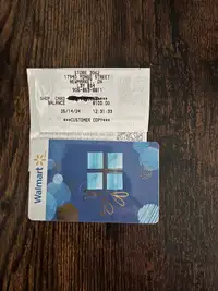 $100 Walmart Gift Card with receipt 