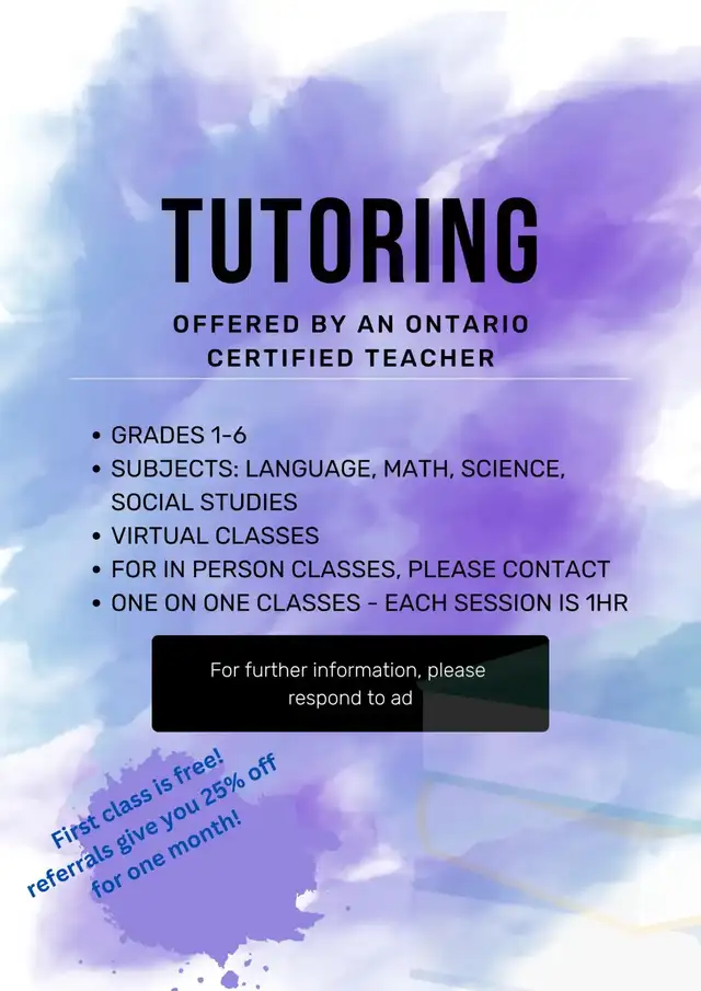 Grades 1-6 Tutoring