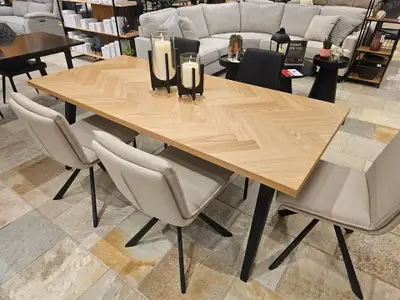 50% OFF! Herringbone Extendable Table - DOT Furniture Lime Ridge, View more