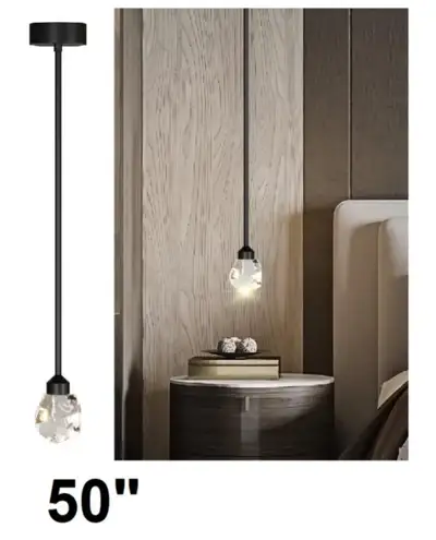 Dimmable Led Modern Pendant Light Fixture Black 50", View more