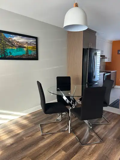 Glass Dining Table with 4 Chairs, View more