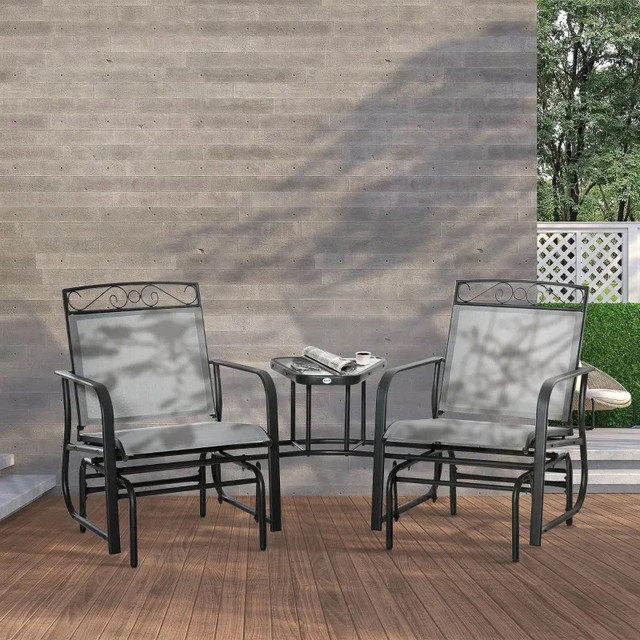 Outdoor Glider Bench with Coffee Table in Patio & Garden Furniture in Markham / York Region