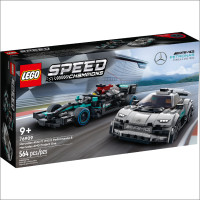 LEGO #76909 Building Toy Playset with 2 MERCEDES-AMG Racers Cars