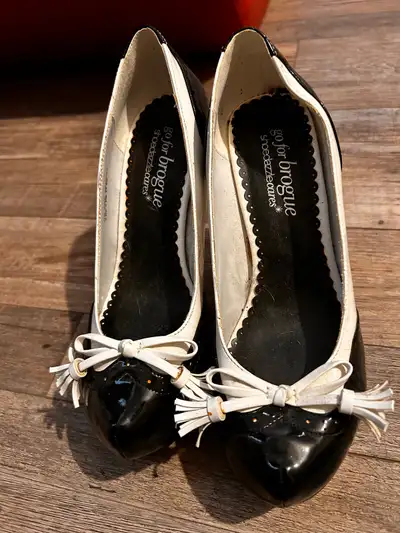 Black and white high heels , View more