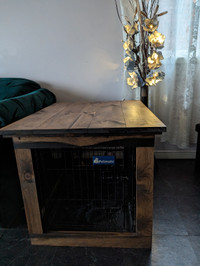 Rustic end tables dog crate /cage
