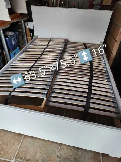 Bed frame Full size/IKEA BRUSALI /included  IKEA Longest SLATE, View more