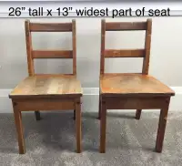 Vintage Small Wood School Chairs x 2
