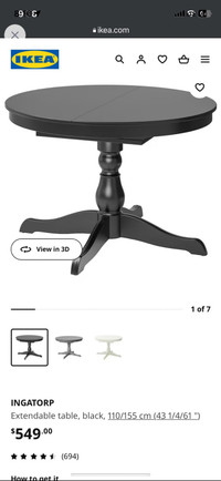 Ikea Ingatorp expandable dining table