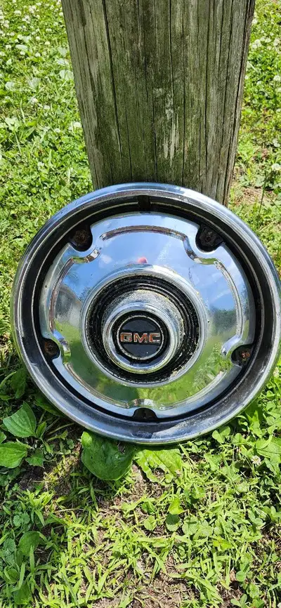 Late 60s, early 70s GMC wheel cover hubcaps from a c10. I've seen these on later models of the 1967...