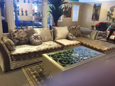 Brand new sectional sofa set with matching coffee table, View more