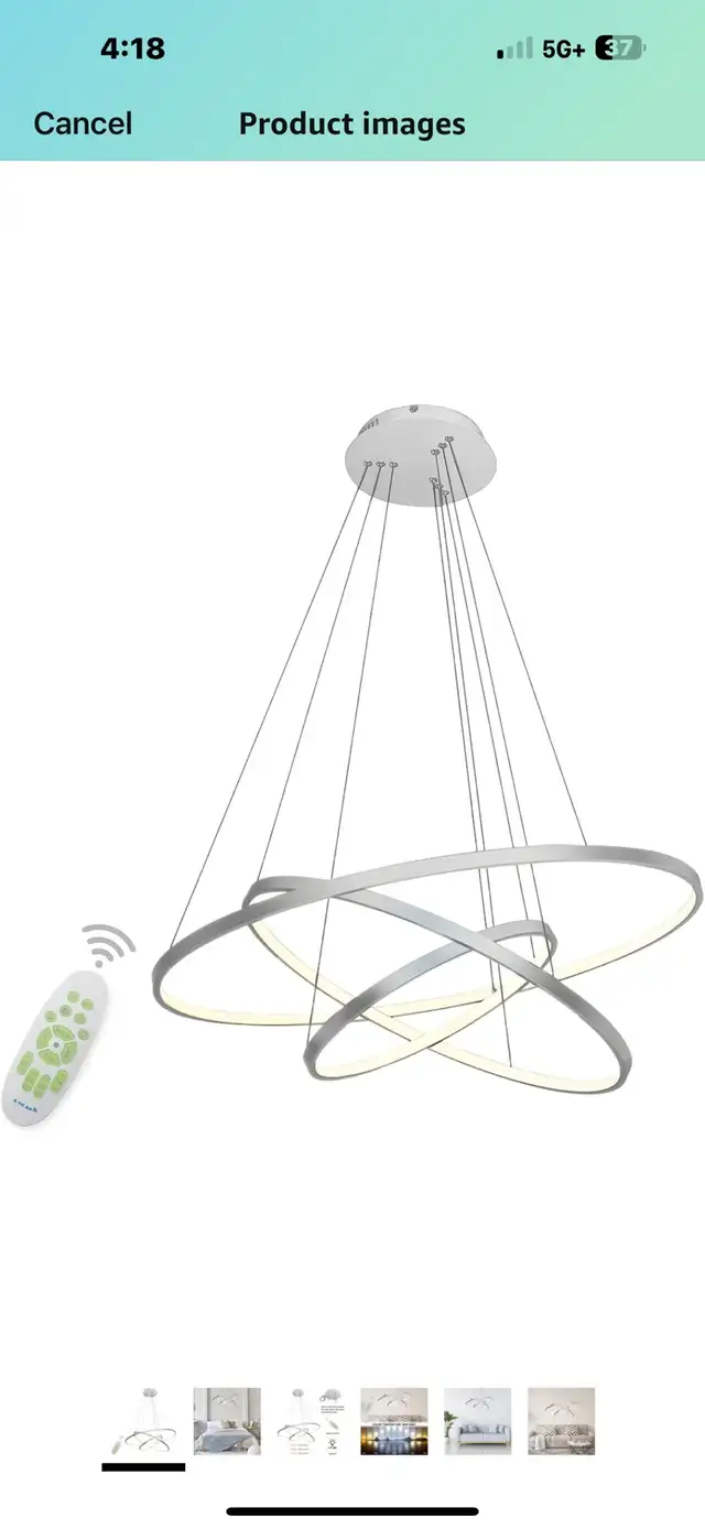 Pendant Light 3 Ring Chandeliers in Indoor Lighting & Fans in Hamilton - Image 4