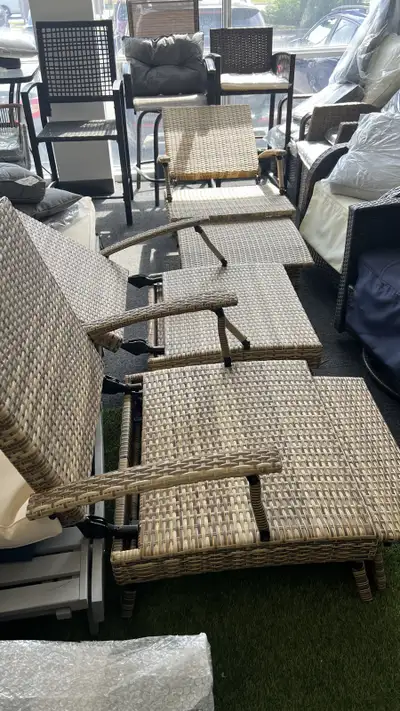 Outdoor Wicker Foldable Recliner Chair with Retractable Footrest, View more