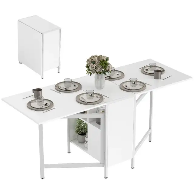 Multi-use Foldable Table with Hideaway Shelves, Drop Leaf Table  in Other Tables in Markham / York Region - Image 10