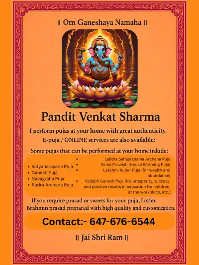 Hindu Puja Services - Pandit Venkat Sharma, View more