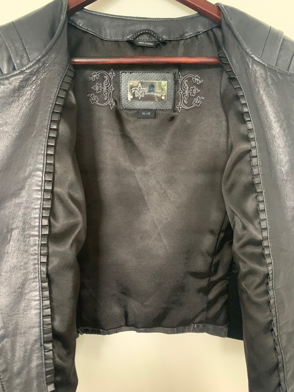 Mackage Woman's Black Leather Jacket in Women's - Tops & Outerwear in Burnaby/New Westminster - Image 3