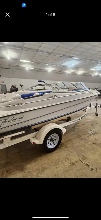 4.3 Merc, runs good. Boat comes with trailer and cover.