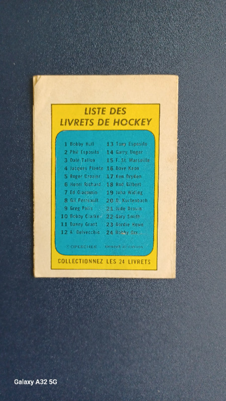 1971-72 O-Pee-Chee Bobby Hull Booklet -Livret Insert Français - dans Art et objets de collection  à Longueuil/Rive Sud - Image 2